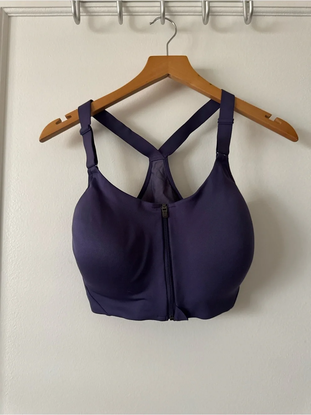 All in Motion Front-Zip High Support Sports Bra - Deep Purple